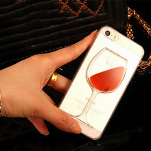 3D Hot Red Wine Glass Liquid Quicksand Phone Case For iPhoneX  6 6S 7 8 7Plus 5 5S SE Hard Back Cover Transparent