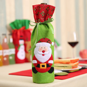 Christmas Decorations Santa Claus Wine Bottle Bags Snowman Gifts Champagne Sequins Holders Xmas Home Dinner Party Table Decors