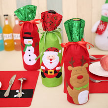 Christmas Decorations Santa Claus Wine Bottle Bags Snowman Gifts Champagne Sequins Holders Xmas Home Dinner Party Table Decors