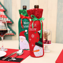 Christmas Decorations for Home Santa Claus Champagne Wine Bottle Cover Sequins Holders Table Decor 2018 Navidad New Year Gifts