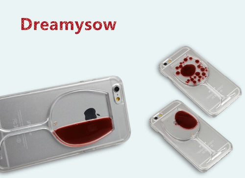 Clear Fluid Red Wine Hard Liquid Glass Case For iphone XS X 7 8 Plus Phone Case For iPhone SE 5 5S 6 6S 7 8 Plus Back Case Cover