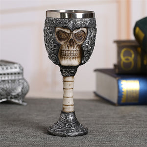 Coolest Gothic Resin Stainless Steel Dragon Skull Goblet Retro Claw Wine Glass Cocktail Glasses Whiskey Cup Party Bar Drinkware