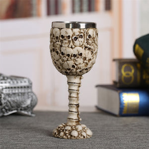 Coolest Gothic Resin Stainless Steel Dragon Skull Goblet Retro Claw Wine Glass Cocktail Glasses Whiskey Cup Party Bar Drinkware