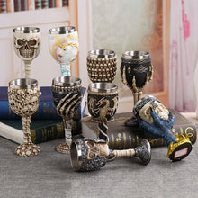 Coolest Gothic Resin Stainless Steel Dragon Skull Goblet Retro Claw Wine Glass Cocktail Glasses Whiskey Cup Party Bar Drinkware