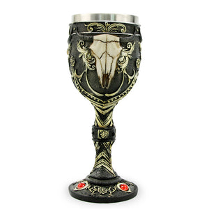 Coolest Gothic Resin Stainless Steel Dragon Skull Goblet Retro Claw Wine Glass Cocktail Glasses Whiskey Cup Party Bar Drinkware