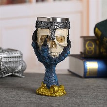 Coolest Gothic Resin Stainless Steel Dragon Skull Goblet Retro Claw Wine Glass Cocktail Glasses Whiskey Cup Party Bar Drinkware
