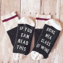 Custom wine socks If You can read this Bring Me a Glass of Wine Socks autumn spring fall 2018 new Dobby Halloween Sock Drop ship