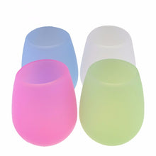 DEWEL 4 pieces Silicone Wine Glass Outdoor Cup for Drinking Water Beer Whiskey Unbreakable Wine Glass 12 oz
