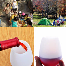 DEWEL 4 pieces Silicone Wine Glass Outdoor Cup for Drinking Water Beer Whiskey Unbreakable Wine Glass 12 oz
