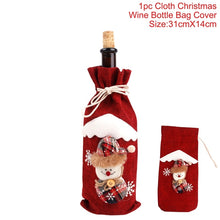 FENGRISE Christmas Decorations For Home Christmas Navidad 2018 Santa Claus Reindeer Wine Bottle Cover Holders Xmas Ornaments