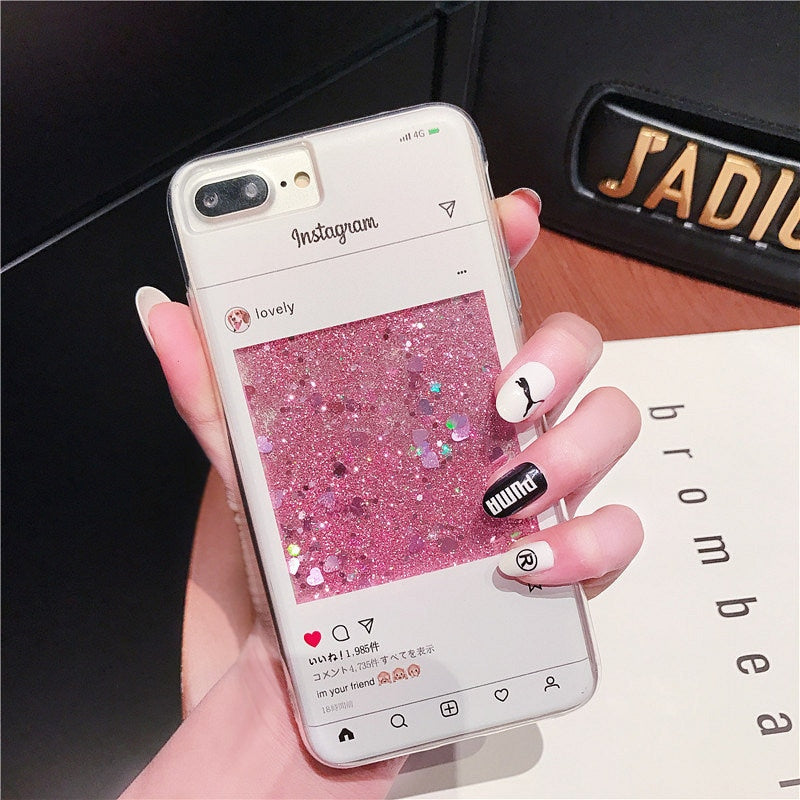 For iphone X case red Wine Cup Liquid Transparent Case For Apple iPhone 7 6 6S 8 plus XR XS MAX Phone Cases Back Covers