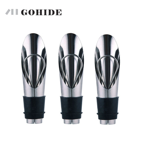 GUH 3pcs/lots Stainless Steel Wine Stopper Pouring Device Dual Wine Bottle Stopper Guide Liquor Pourers Free Flow Bottle Stopper