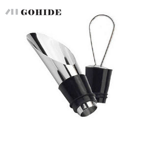 GUH 3pcs/lots Stainless Steel Wine Stopper Pouring Device Dual Wine Bottle Stopper Guide Liquor Pourers Free Flow Bottle Stopper
