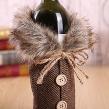Merry Christmas Red Wine Bottle Cover Bar Xmas Button Plain Clothes Wine Gift Bottle Bag Decoration Dinner Table Decor For Home