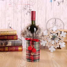 Merry Christmas Red Wine Bottle Cover Bar Xmas Button Plain Clothes Wine Gift Bottle Bag Decoration Dinner Table Decor For Home