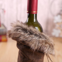 Merry Christmas Red Wine Bottle Cover Bar Xmas Button Plain Clothes Wine Gift Bottle Bag Decoration Dinner Table Decor For Home