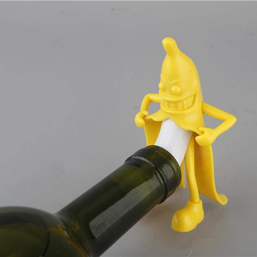Mr Banana Novelty Cartoon Red Wine Bottle ABS Stopper Beer Stopper Cork Q3