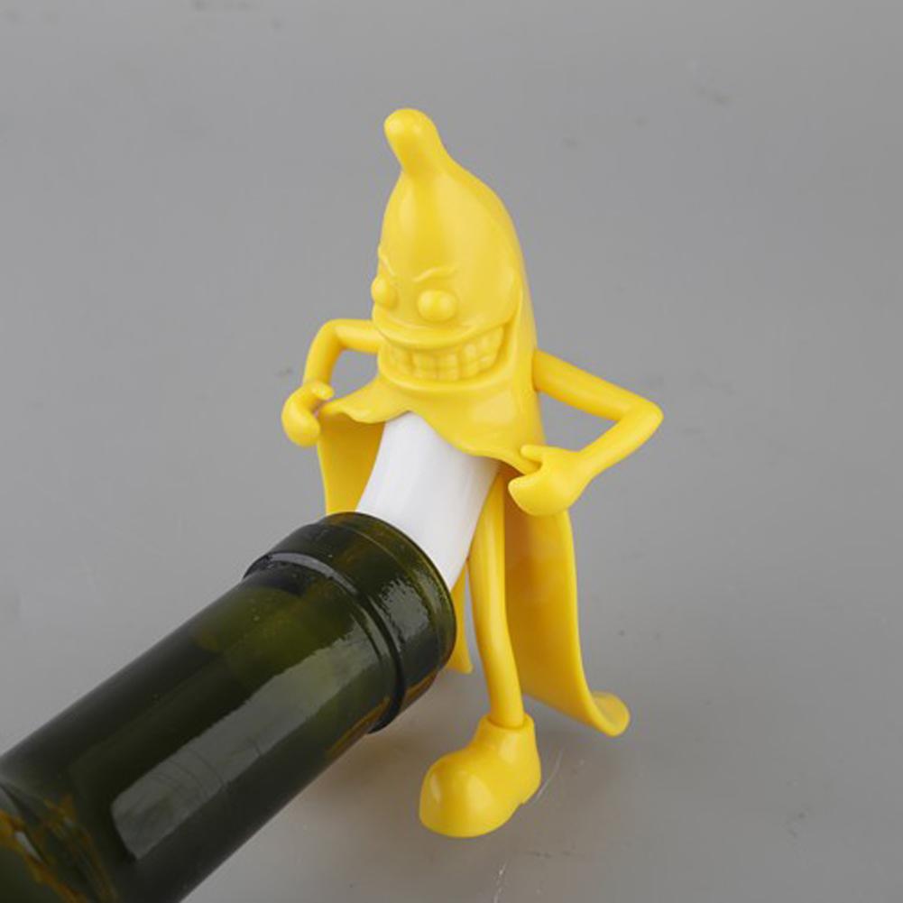 Mr. banana Wine Stopper Bottle Cap Champagne Silicone Bars Bottle Stopper Funny Kitchen Bar Tools Gifts #11020