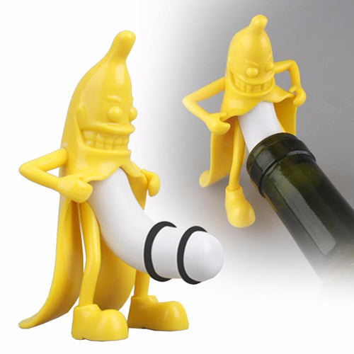 Mr. banana Wine Stopper Bottle Cap Champagne Silicone Bars Bottle Stopper Funny Kitchen Bar Tools Gifts #11020