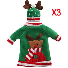 Ourwarm 3pcs Wine Bottle Cover Cloth New Year's Products Christmas Decoration Party Supplies 2018 Gifts New Year Decor for Home