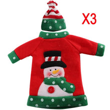 Ourwarm 3pcs Wine Bottle Cover Cloth New Year's Products Christmas Decoration Party Supplies 2018 Gifts New Year Decor for Home