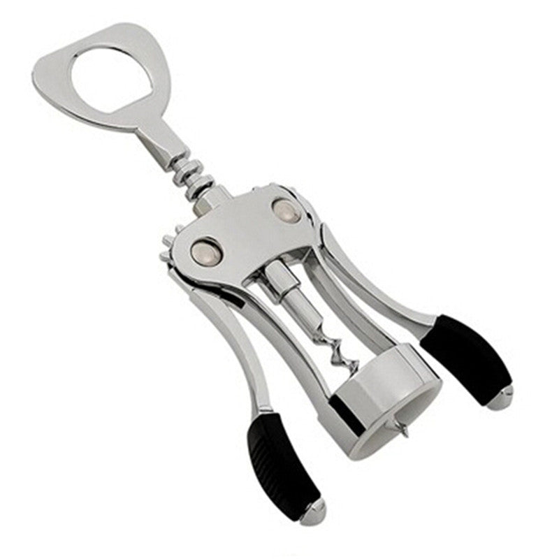 Professional Stainless Steel Wine Bottle Opener Handle Pressure Corkscrew Red Wine Opener Kitchen Accessory Bar Tool 301-0653
