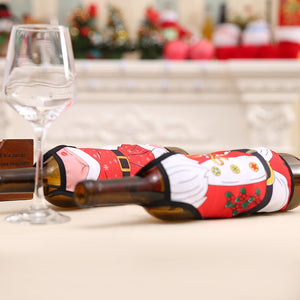 Small Apron bottle Wine Cover Christmas Sexy Lady/Xmas Dog/Santa Pinafore red wine bottle wrapper Holiday Bottle clothes Dress