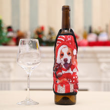 Small Apron bottle Wine Cover Christmas Sexy Lady/Xmas Dog/Santa Pinafore red wine bottle wrapper Holiday Bottle clothes Dress