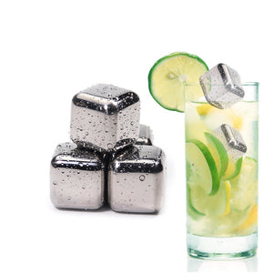 Stainless Steel Ice Cubes, Reusable Chilling Stones for Whiskey Wine, Keep Your Drink Cold Longer