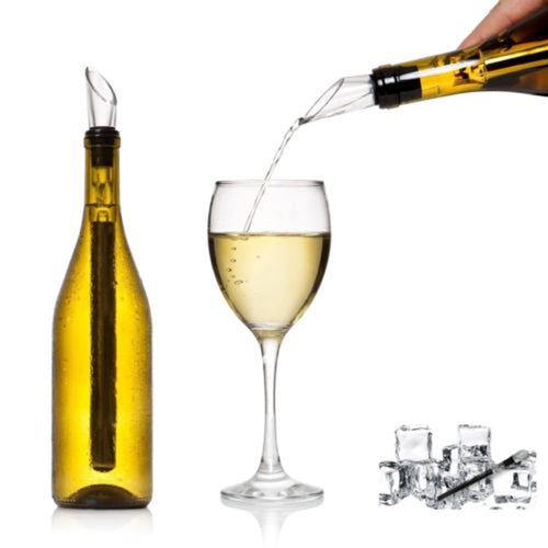 Stainless Steel Ice Wine Chiller Stick With Wine Pourer Wine Cooling Stick Cooler Beer Beverage Frozen Stick Ice Cooler Bar Tool