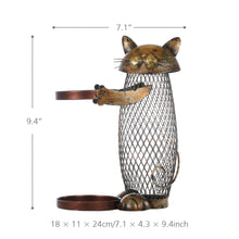 Tooarts Cat Wine Rack Cork Container Bottle Wine Holder Kitchen Bar Display Metal Wine Craft Gift Handcraft Animal Wine Stand