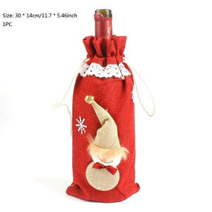 Wine Bottle Cover Bags Merry Christmas Decorations for Home Santa Claus Snowman Xmas Noel Dinner Decor Natal New Year Decoration