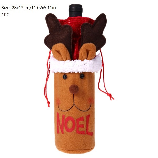 Wine Bottle Cover Bags Merry Christmas Decorations for Home Santa Claus Snowman Xmas Noel Dinner Decor Natal New Year Decoration