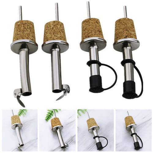 Wooden Cork Red Wine Pourer Oil Champagne Beer Bottle Stopper Plug Wine-tasting Tools Pourers Wedding Birthday Party Supplies
